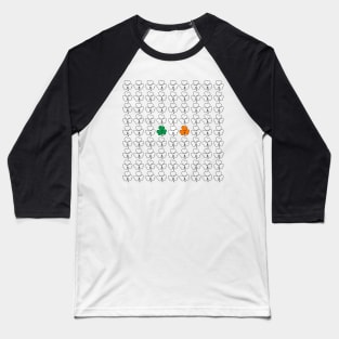 St Patricks Day Shamrock Pattern with Green White Orange Baseball T-Shirt